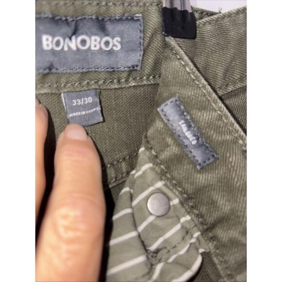 Bonobos Travel Jeans Mens 33x29 Bowling Green Olive Denim Straight Leg Stretch - Picture 12 of 15